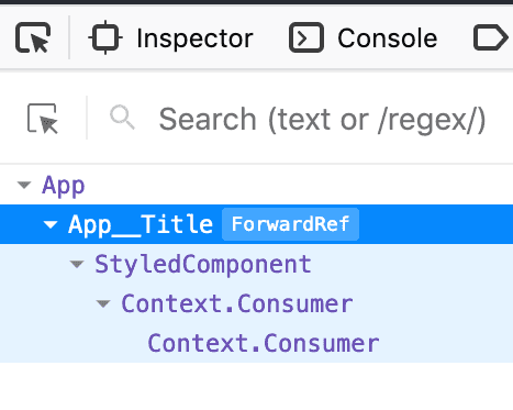 React component <Title> - react developer tools